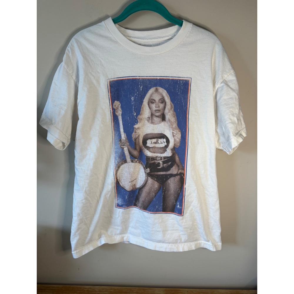 Beyonce Cowboy Carter T-Shirt‎ White Graphic Tour Tee Short Sleeve unisex M